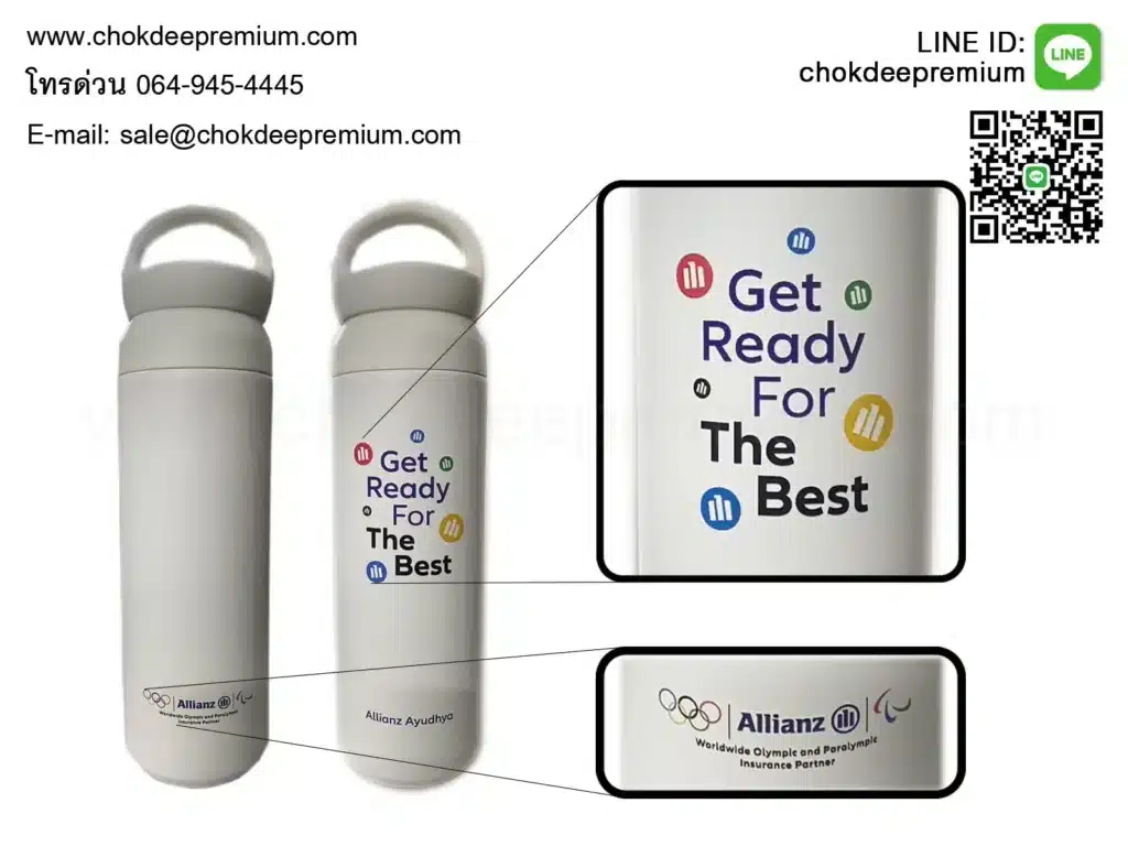 สั่งทำกระบอกน้ำสแตนเลสพิมพ์โลโก้ UV Printing ขวดน้ำเก็บความร้อน-เย็น สกรีนพิมพ์รูปลวดลายต่างๆตามแบบ
